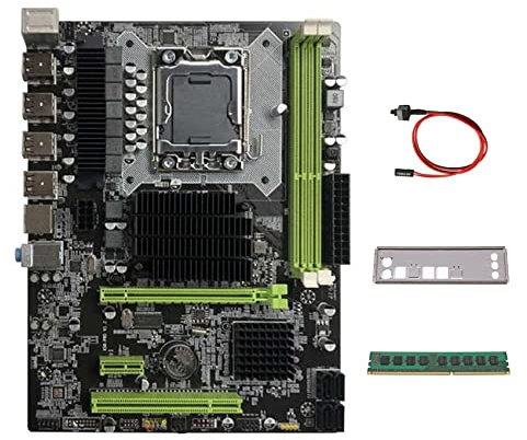 Lodokdre Placa base X58 LGA1366 compatible con CPU XEON X5650 X5670 Series con DDR3 4 GB 1066 MHz RAM + cable de interruptor
