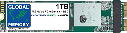 GLOBAL MEMORY 1 TB M.2 PCIe Gen3 x4 NVMe Solid State Drive (SSD) für MacBook Pro Retina (Ende 2013 - Mitte 2014 - Anfang - Mitte 2015)