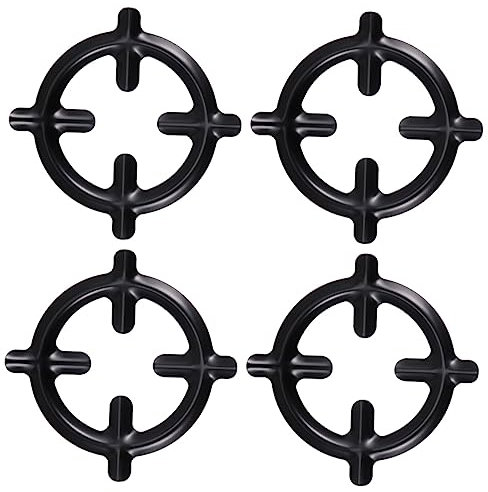CIYODO 4pcs Iron Stove Mat Pot Stand for Gas Burner Wok Support Rings Practical Kitchen Cooker Plate