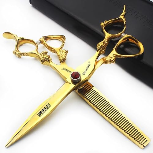 Barber Professional 6/7/7.5/8/9-inch high-end JP440c Barber Scissors Set Hair Scissors Set (7-inch-2pc-C)