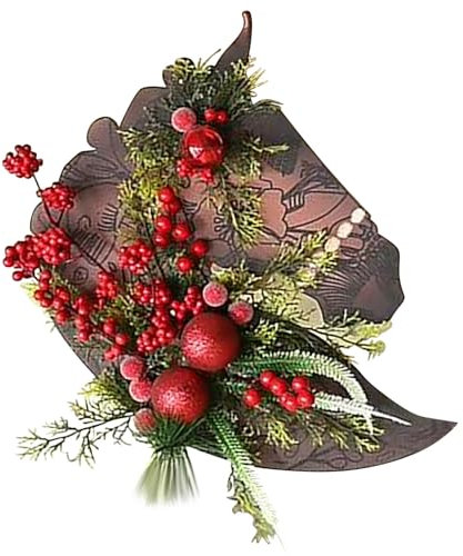 Weihnachtsdeko Bauernhaus Doppelter Pferdekopf Weihnachtskranz, Künstlicher Kranz Holz Pferdekopf Pferde Zauberstab Pferdekopf Skulptur Kranz Wandskulptur Wandbild Garten Deko Türschild (A, 40*33*6cm)