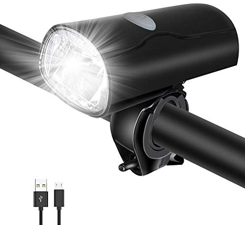 Opard Fahrradlicht, Fahrradbeleuchtung LED, 2 Licht-Modi Fahrradlampe USB aufladbar/StVZO Zugelassen mit Li-ion Akku/Wasserdicht/ 2 Licht-Modi Frontlicht Vorne