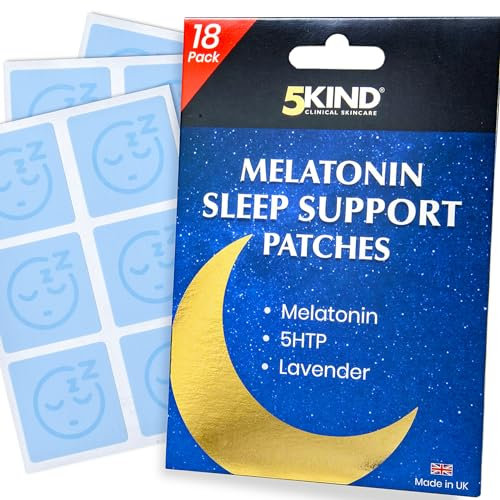 Melatonin Sleep Patches for Adults - Pack of 18 - High Strength Melatonin, 5HTP & Lavender in Every Patch - Melatonin Patches - Natural Sleep Patches - Made in UK