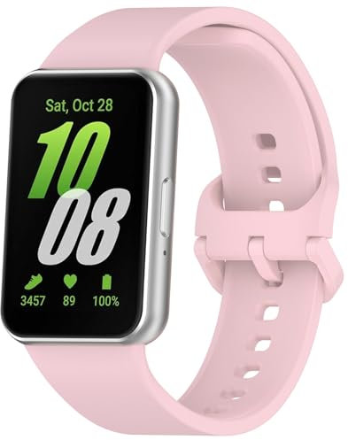 Fit 3 Straps Compatible with Samsung Galaxy Fit3 SM-R390 for Women Men, Classic Colourful Waterproof Sport Watch Band Strap Wristband for Galaxy Fit 3 Smart Watch Replacement Strap Accessories-pink