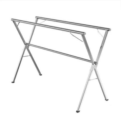DSFHVBDD Stendibiancheria Salvaspazio da Interno, Stendibiancheria Estensibile da Balcone, Stendino da Balcone Esterno Ribaltabile Acciaio Inox, per Abbigliamento (200cm)