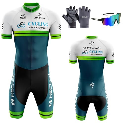 Herren Pro Fahrrad Skinsuit Kurzarm, Herren Triathlon Tri Anzug Kompression Duathlon Laufen Schwimmen Fahrradfahren Skinsuit Gepolstert Einteilig Trisuit,Einteiliges Radtrikot (TYP-5,XL)