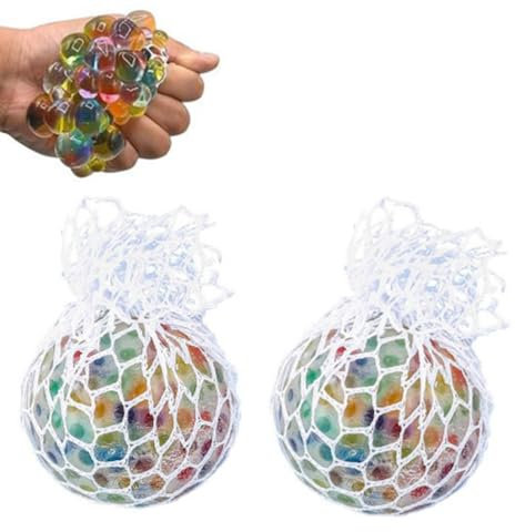 AntistressbäLle,2 Regenbogen Quetschball, Stressball Erwachsene Weich,Tragbar StressbäLle Kinder Geeignet FüR Kinder Und Erwachsene Zum Entspannen,Stress Abbauen,6x6xcm