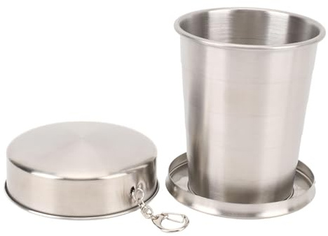 Vaso Telesc¨®pico Plegable de Acero Inoxidable, 450ML, para Camping, Senderismo, Picnic, Viajes al Aire Libre