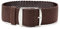 ClassicWatchStraps Perlon Uhrenarmband | Braun - 22 mm - Schließe: Silber Gebürstet | Nylon | Ersatz-Armband