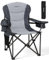 KingCamp XL Camping Chairs for Adults, Heavy Duty Folding Camping Chair Up to 452 lbs, Padded Camp Chair with Armrest/Cooler Bag/Lumbar Back/Cup Holder, High Back Chairs for Garden Beach, Grey