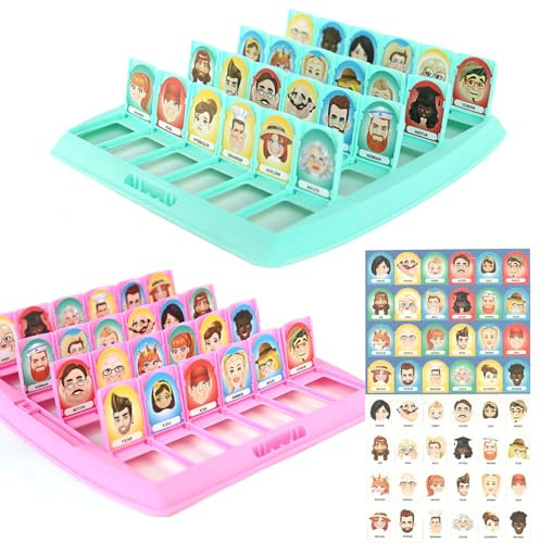 Bssowe Family Erraten Spiele, Who is It Funny Guessing Game, Guess Who Whats Their Name Classic Guess Game, Wer Ist Es, Erraten Spiele, für Familien und Partyspaß (Deutsche Version) (Rosa)