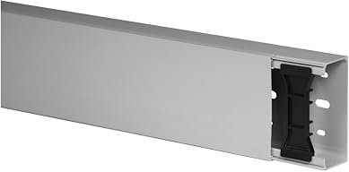 KOMIB Hochwertige Kabelkanäle Grau (Lichtgrau/Steingrau) 10 Meter - 5 x 2m (5 Stück) Elektroinstallation Kabelkanal Kabelabdeckung Kabelmanagement Diverse Größen/VDE (90 x 40 x 2000mm)