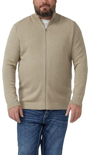 s.Oliver Baumwoll-Strickjacke mit Stehkragen und Logo-Patch