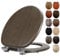 Fanmitrk Brown Wooden Toilet Seat with Soft Close Adjustable Solid Hinges, MDF Wood Oval Toilet Seat (JHE183-2A-01)