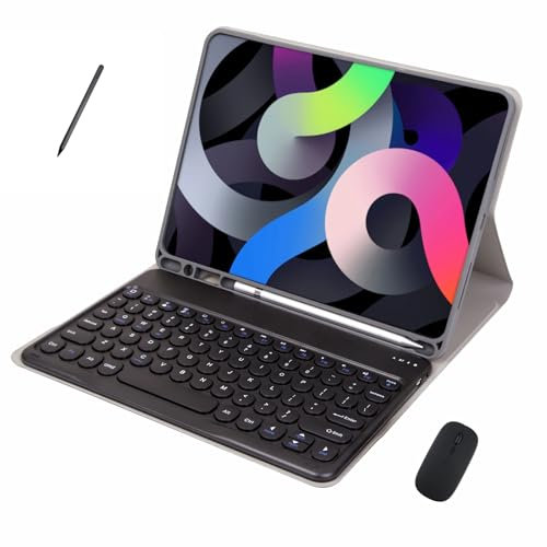 Custodia con tastiera per ipad 9/8/7a generazione 2021/2020/2019 10,2 pollici con mouse, tastiera wireless staccabile Touchpad con matita per iPad 9th / 8th / 7th Gen