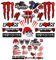 Richunie 2 Stück Motorrad Aufkleber,Motorrad Sticker,Monster Energy Aufkleber,Monster Energy Sticker für MotorräDer, Motorradhelm, Skateboard, Auto Und GeläNdemotorräDer Rot