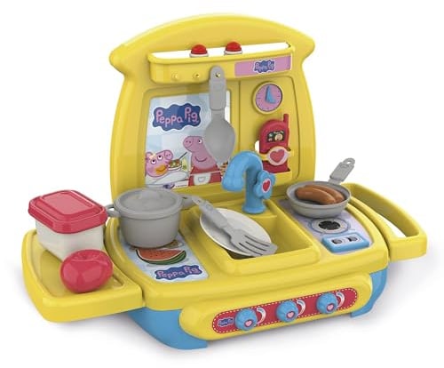 Chicos - Cocina de Juguete Peppa Pig Premier Kitchen de sobremesa | Incluye 17 Accesorios como Ollas, Cubiertos, Fruta y Sartén | A Partir de 18 Meses (84005)