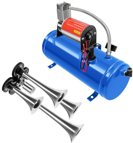 KANBCNG 6L Luftkompressor 150 PSI Kompressor mit Luftkanäle 4-Rohr-Horn Automatische Einschaltung und Abschaltung Luftkompressor Kit Bälle Kompressor Autoreifen Hochleistungsluftkompressor