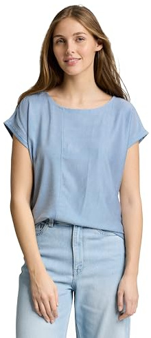 TOM TAILOR Denim Damen T-Shirt mit weitem Rundhalsausschnitt