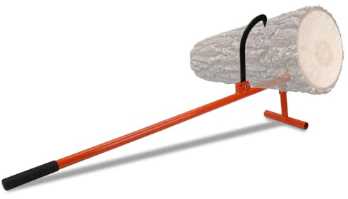 Fällheber 130 cm, Holzheber Brennholz mit Haken für Holzstämme mit einem Durchmesser von bis zu 12,8 Zoll, Timberjack-Werkzeug zum Greifen, Bewegen, Festklemmen und Anheben von Holzstämmen