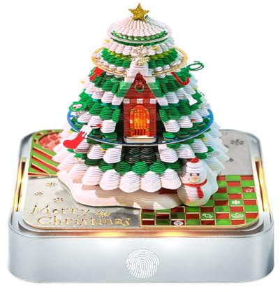 CHANGYUE Zeitstückkalender for Weihnachtsdekorationen, Schreibtischkalender mit leichten, 3D -Memo -Pad -Kunstkalendern Papierskulptur, Kunstpolsterkalender for Schulhäuser (Silber)