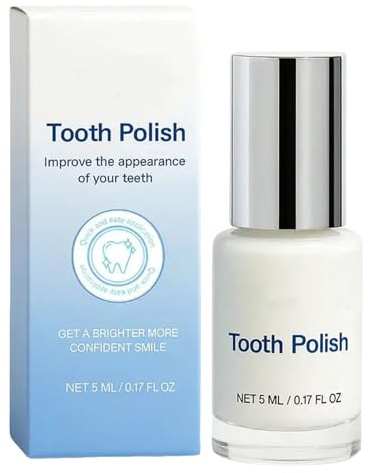 Zahnlack Weiß, Tooth Polish Teeth Whitening, Sofort Aufhellender Zahnlack für Strahlend Weiße Zähne, Zahnaufhellungsfarbe mit Soforteffekt für Natürlich Weißes Lächeln, Tragbar & Langlebig, 5ml