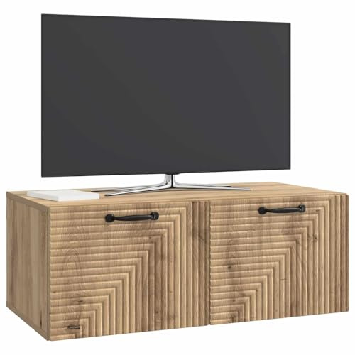 vidaXL Wandmontierter TV-Schrank Artisan-Eiche 78,5 x 41 x 30 cm, Wohnzimmer, moderner rechteckiger Stauraum, wandmontierte Medienkonsole, platzsparendes Möbel für Dein Zuhause