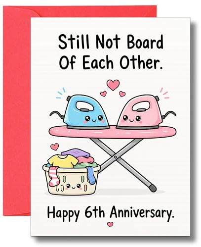 6th Wedding Anniversary Card For Husband Wife Funny Iron Celebration Laundry Love Greeting A128