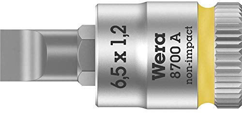 Wera 05003322001 8700 A FL Zyklop Bitnuss mit 1/4-Antrieb, gelb, FL 1,2 x 6,5 x 28 mm