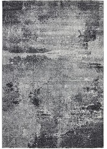andiamo Webteppich moderner stilvoller Kurzflor Teppich robust und pflegeleicht aus 100% Polypropylen geeignet für Fußbodenheizung und Saugroboter 160 x 230 cm Muster Grau