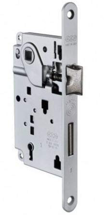 SERRATURA TIPO PATENT DA INFILARE - SERIE CENTRO CON CATENACCIO CROMO OPACA FRONTALE MM 18