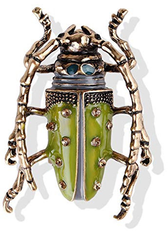 YAZILIND Legierung Emaille Brust Pin Strass Insekt Käfer Tier Brosche Pin Frauen Corsage Partei Schmuck Geschenk Locust-2