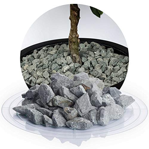 Schicker Mineral Diabas Ziersplitt grau 11-22 mm 25 kg, Naturstein farbecht | Splitt für Steingärten, Beet, Gartenteich, Fassadenschutz, Weg- und Terrassengestaltung, robust, witterungsbeständig
