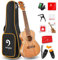 Vangoa Ukulele Concerto Bundle, 23 Chitarra Hawaii Uke per principianti con libro di guida, cinghia, borsa imbottita, corde, plettri, accordatore