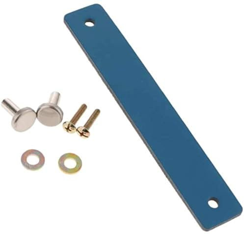 POFET 5 Stück Nordic Garderobe Schranktürgriff Weiche PU-Ledertürgriffe für Schrank Schublade Zugknöpfe Möbelbeschläge (26 x 156 mm) - Blau