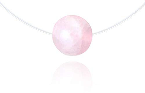 LES LUCILLES Collier Invisible - Pierre Quartz Rose - Argent 925