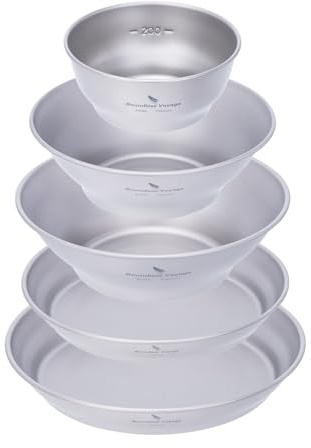 Boundless Voyage Titanplatte Teller Outdoor Camping Geschirr Outdoor Bowl Titan Geschirr und Utensilien Mess Kit für Camping Rucksack Ti1110T