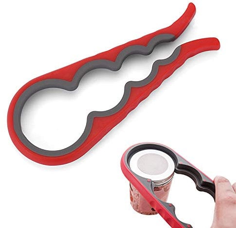 JINYJIA Ouvre-bouteille, Décapsuleur Multifonction Ouvre-boîtes, Gadgets de Cuisine Ouvre Bocal Manuel pour la Main Basse, l'arthrite, Agées, Femmes