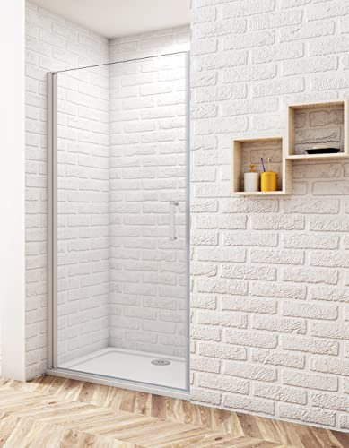 Acezanble Duschtür 80cm Nischentür Duschabtrennung Dusche ESG Glas H185cm