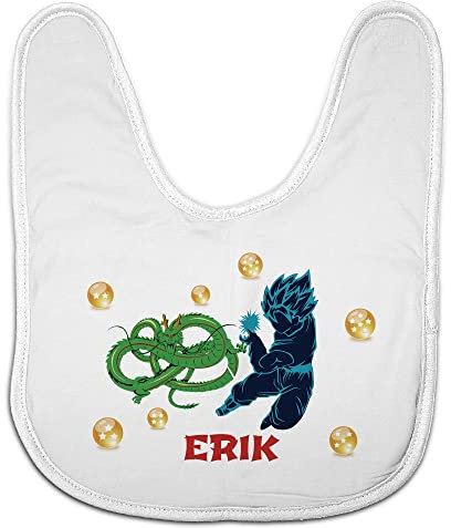 LolaPix Lätzchen Baby. Lätzchen mit Namen. Lätzchen Abwaschbar. Superheld. Personalisierte Geschenke. 28x35cm. Mehrere Modelle. Dragon Ball