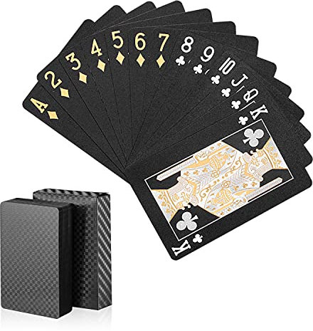 Zayvor Schwarzer Spielkarten Schwarze Wasserdichtes Pokerkarten Profi Premium Spielkarten Zauberkarten Wasserfeste Pokerkarten Plastik Texas Holdem Poker Spielkarten Spiel Playing Cards