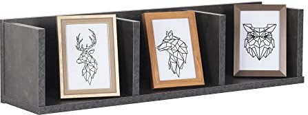 RICOO Wandregal 70 x 18 x 18 Grau Beton Optik, Spanplatte aus Holz, Hängereral WM017-BG, Regal Wand, Bücherregal Bilderregal Fotoregal Küchenregal Hängend Wandboard Würfelregal Schweberegal