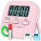 Timer Cucina Digitale Con Grande Display LCD | Pomodoro Timer Con Allarme Forte | Cronometro Digitale Da Parete | Contaminuti Divertenti (Rosa)