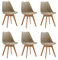 EGOONM Juego de 6 Sillas Comedor, Silla de Comedor de Estilo Nórdico, Sillas de Cocina Tapizadas, Sillas de Salón con Cojín de Cuero PU (Marrón)