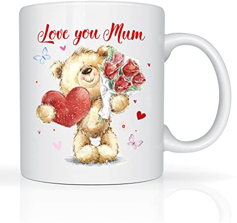Star Online Mother’s Day Mug Gifts for Mum Grandma from Daughter and Son, 330ml Coffee Mug Gifts for Birthdays and Anniversary (Love You Mum)