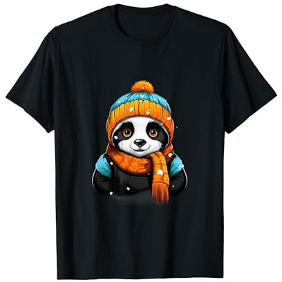 Panda Beanie Strickmütze Wolle Winter Herbst Outdoor T-Shirt