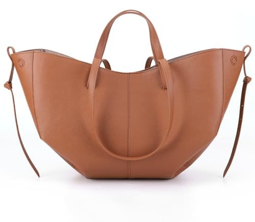Handtasche aus veganem Leder für Damen, große Kapazität, Tragegriff oben, Schultertasche, trendige Tragetasche, CAMEL, Big