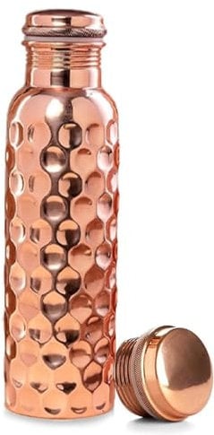 PR INTERNATIONAL Pure Copper Diamond Desgin Water Bottle with Lid 750ML