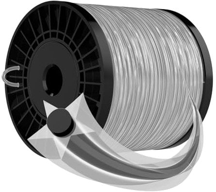 Forever Speed Filo per Decespugliatore,2.4 mm x 100 m Filo Tagliaerba in Nylon,Filo di Ricambio per Decespugliatore,Nero e grigio, stella