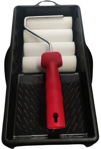 Wood's Art - Kit Rodillos Espuma Pintura, 4 Recambios Rodillos Espuma con Bandeja, Pintura para Esmalte, Pintura para Superficies de Madera o Metal